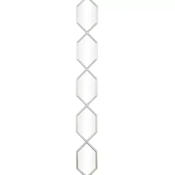 Silver Slim Stacked Hexagons Wall Mirror