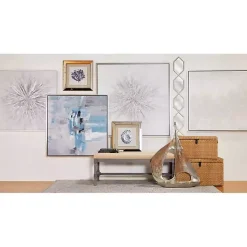 Silver Slim Stacked Hexagons Wall Mirror