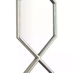 Silver Slim Stacked Hexagons Wall Mirror