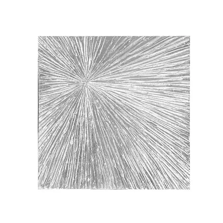 Silver Sunburst Dimensional Resin Wall Art