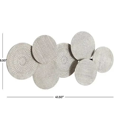 Silvery Rivers Layered Disks Wall Plaque