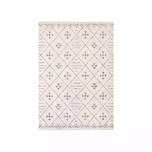 Slate Gray Diamond Print Area Rug, 5x7