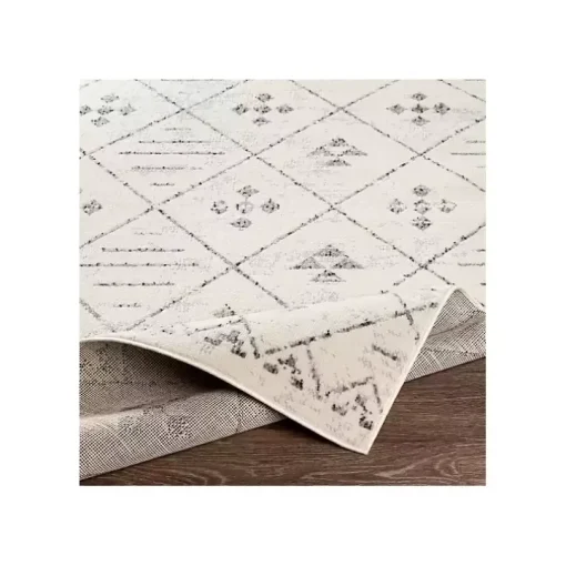 Slate Gray Diamond Print Area Rug, 5x7