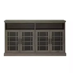 Slate Gray Glass Door Classic TV Stand