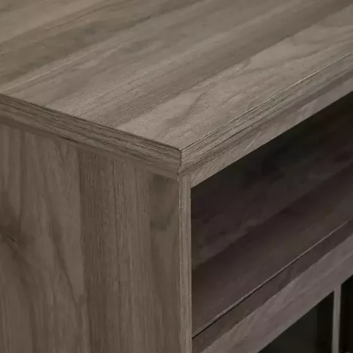 Slate Gray Glass Door Classic TV Stand