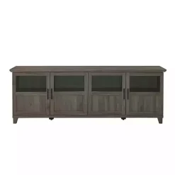 Slate Gray Glass Paneled Door TV Stand