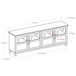 Slate Gray Glass Paneled Door TV Stand