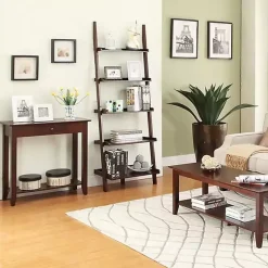 Slim Brown Single Drawer Console Table