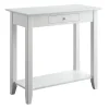 Slim White Single Drawer Console Table