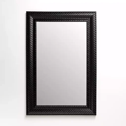 Sloan Black Grooved Wall Mirror