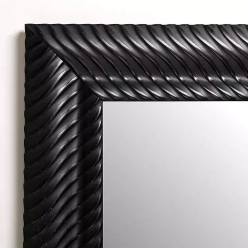 Sloan Black Grooved Wall Mirror