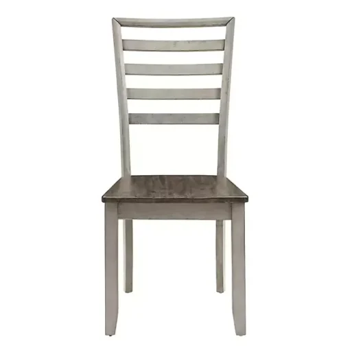 Smoked Honey and Alabaster Dining Chairs, Set of 2