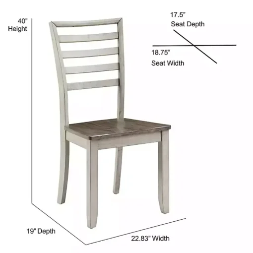 Smoked Honey and Alabaster Dining Chairs, Set of 2