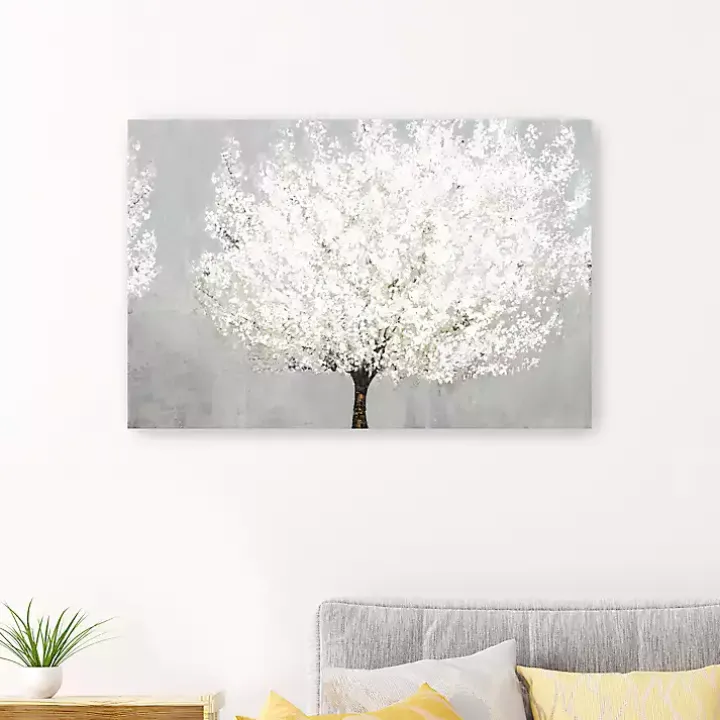 Snow Kissed Blossoms Giclee Canvas Art Print