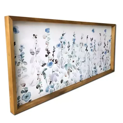 Soft Blue Garden Framed Canvas Art Print