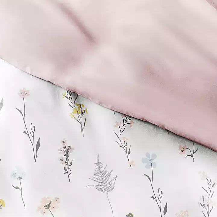 Soft Floral Reversible 2-pc. Twin Duvet Cover Set