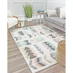 Soft Hues Geometric Area Rug, 8x10