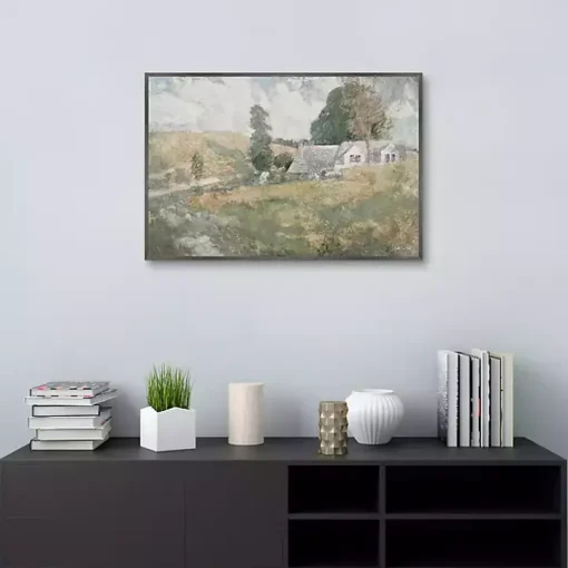 Soft Spring Landscape Framed Canvas Art Print