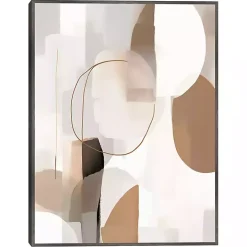 Soft Tan Shapes Framed Canvas Art Print