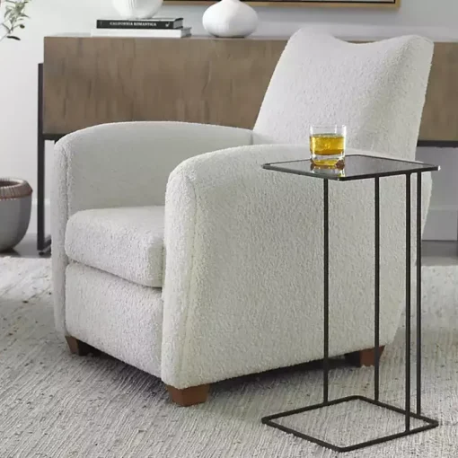 Square Black Camus Accent Table