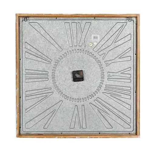 Square Galvanized Metal Wall Clock