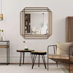 Square Shayan Bronze Metal Wall Mirror