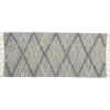 Steel Blue Raised Texture Chevron Runner, 2x6