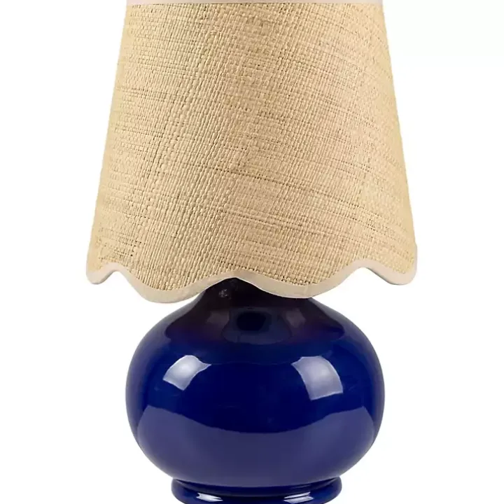 Stella Blue Diminuta Table Lamp with Woven Shade