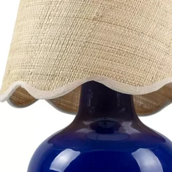 Stella Blue Diminuta Table Lamp with Woven Shade