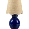 Stella Blue Mini Table Lamp with Woven Shade