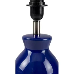 Stella Blue Mini Table Lamp with Woven Shade