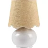 Stella White Diminuta Table Lamp with Woven Shade