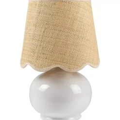 Stella White Diminuta Table Lamp with Woven Shade