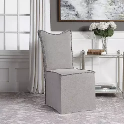 Stonewash Fringe Slipcover Dining Chairs, Set of 2