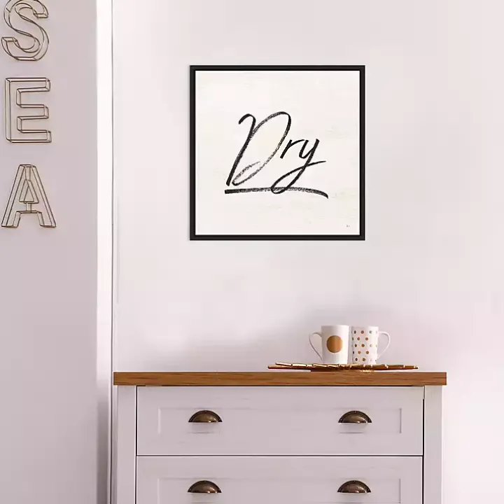 Tan and Black Dry Laundry Framed Wall Plaque