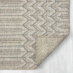 Tan Chevron Indoor/Outdoor Area Rug, 7x9