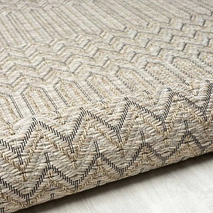 Tan Chevron Indoor/Outdoor Area Rug, 7x9