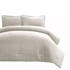 Tan Clipped Stripe 3-pc. Cali King Comforter Set