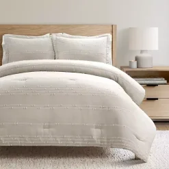 Tan Clipped Stripe 3-pc. Cali King Comforter Set