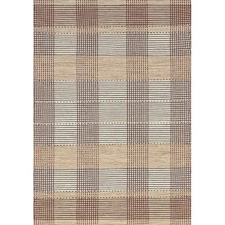 Tan Plaid Emily Henderson x RugsUSA Area Rug, 4x6