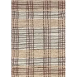 Tan Plaid Emily Henderson x RugsUSA Area Rug, 5x8