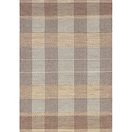 Tan Plaid Emily Henderson x RugsUSA Area Rug, 8x10