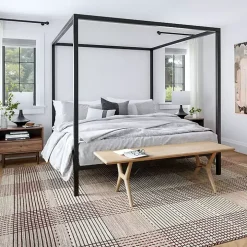 Tan Plaid Emily Henderson x RugsUSA Area Rug, 5x8