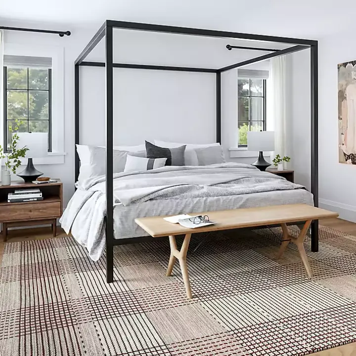 Tan Plaid Emily Henderson x RugsUSA Area Rug, 5x8