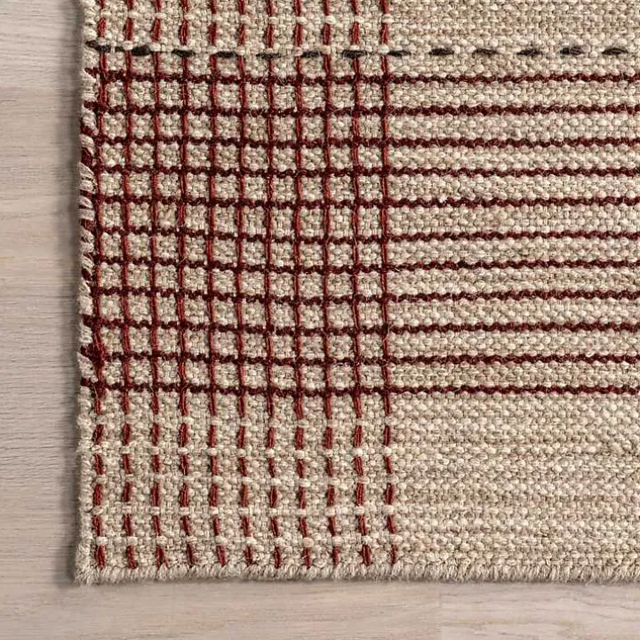 Tan Plaid Emily Henderson x RugsUSA Area Rug, 5x8