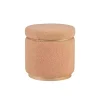 Tan Sherpa Upholstered Storage Ottoman
