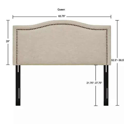 Tan Upholstered Augusta Queen Headboard