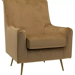 Tan Velvet Lana Accent Chair