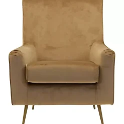 Tan Velvet Lana Accent Chair