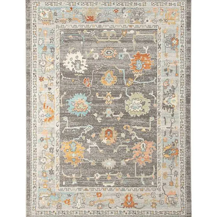 Taupe Bohemian Area Rug, 5x8
